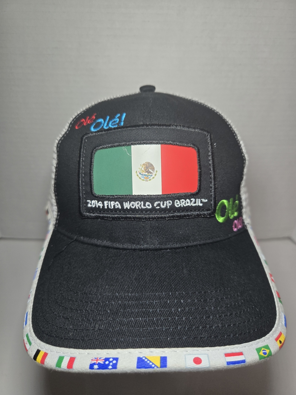 Black 'Olé' World Cup Flag Patch Baseball Cap Brazil 2014